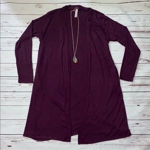 Plum Long Cardigan Sweater Duster Plus Size